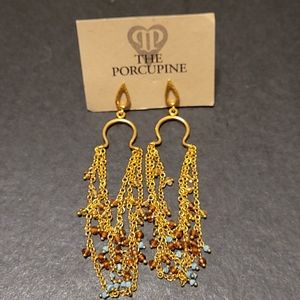 Azaara Yellow Gold Dipped Sterling Silver Earrings